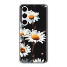Чехол с ромашками на Samsung Galaxy S24 – Белые ромашки