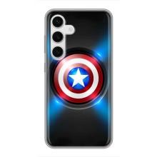 Чехол с Щитом Капитана Америки на Samsung Galaxy S24 – Яркий Щит Капитана