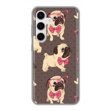 Чехол (ТПУ) Милые собачки для Samsung Galaxy S24 – Собачки Мопсики