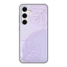 Чехол цветочный дизайн для Samsung Galaxy S24 – Монстера фиолетовая