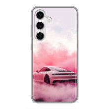 Чохол з авто Порше для Samsung Galaxy S24 – Рожевий Порше