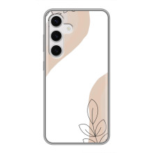 Силиконовый чехол с принтом в цветах на Samsung Galaxy S24 – Нюдовый дизайн