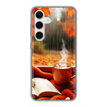 Чохол з унікальним дизайном 'Осінь з кавою' для Samsung Galaxy S24 – Кава і дощ