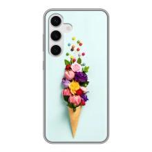 Чехлы с тематикой "ЦВЕТЫ" на Samsung Galaxy S24 (Цветок-мороженное)