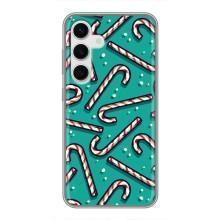 Силіконовий бампер на різдво для Samsung Galaxy S24 (Льодяники)
