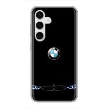Силиконовый бампер с картинкой машины на Samsung Galaxy S24 (Черный BMW)