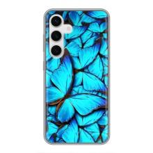 Силиконовый бампер с картинкой животных для Samsung Galaxy S24 (Крылья бабочек)