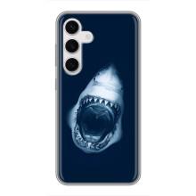Силиконовый бампер с картинкой животных для Samsung Galaxy S24 (Пасть Акулы)