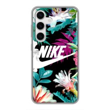 Силіконовый Чохол на Samsung Galaxy S24 з картинкою НАЙК (Квітковий Nike)