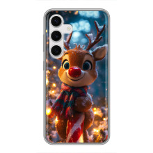 Яскравий чохол для Samsung Galaxy S24 з Зимові Оленята – Олень з шарфом