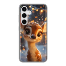 Яскравий чохол для Samsung Galaxy S24 з Зимові Оленята – Оленятко серед герлянд