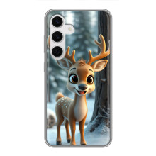 Яскравий чохол для Samsung Galaxy S24 з Зимові Оленята – Оленятко в лісі