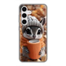 Печатный чехол «Зверята с кофе» для Samsung Galaxy S24