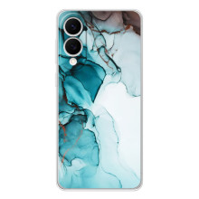 Чехол для Самсунг Галакси С25 Эдж - с принтом (Дизайнерские) (AlphaPrint) (Бирюзовый мрамор)