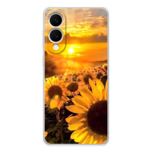 Чехол с Цветами для Samsung Galaxy S25 Edge (поле подсолнухов)