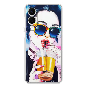 Чехол с картинкой Модные Девчонки Samsung Galaxy S25 Edge (Девушка с коктейлем)