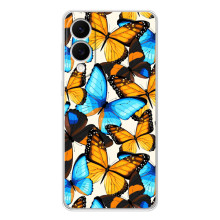 Чехол с принтом для Самсунг Галакси С25 Эдж - (Прикольные) (AlphaPrint) (Яркие бабочки)