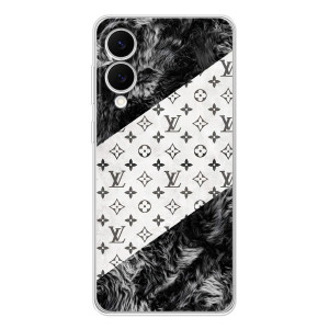 Чехол Стиль Louis Vuitton на Samsung Galaxy S25 Edge – LV на белом
