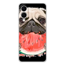 Чехол (ТПУ) Милые собачки для Samsung Galaxy S25 Edge (Смешной Мопс)