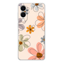 Чехол с цветочным принтом на Самсунг Галакси С25 Эдж (Разноцветные цветы)