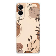 Чехол с цветочным принтом на Самсунг Галакси С25 Эдж (Коричневые цветы)