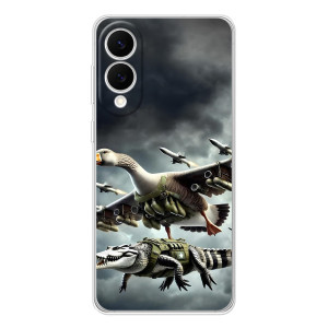 Чехол с мемами тралалело тралала для Samsung Galaxy S25 Edge – Гусини и крокодило
