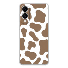 Чехол с принтом коровы на Самсунг Галакси С25 Эдж – Коричневый принт