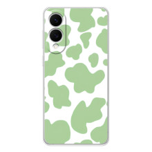 Чехол с принтом коровы на Самсунг Галакси С25 Эдж – Зеленый принт
