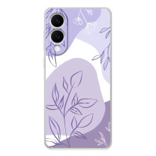 Силиконовый чехол с принтом в цветах на Samsung Galaxy S25 Edge – Фиолетовый дизайн