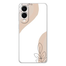 Силиконовый чехол с принтом в цветах на Samsung Galaxy S25 Edge – Нюдовый дизайн