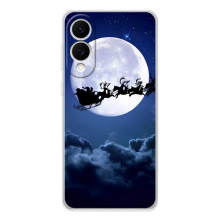 Новогодние Чехлы для Самсунг Галакси С25 Эдж (VPrint) (Санта - луна)