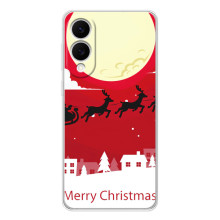 Рождественские Чехлы для Samsung Galaxy S25 Edge (VPrint) (Санта с оленями)
