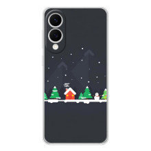 Силиконовый бампер на рождество для Samsung Galaxy S25 Edge (Город зимний)