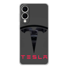 Силиконовый бампер с картинкой машины на Samsung Galaxy S25 Edge (Logo TESLA)
