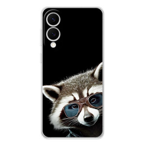 Силиконовый Чехол с Енотами на Samsung Galaxy S25 Edge – Стильный Енот