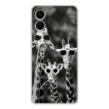 Силиконовый чехол с КАРТИНКАМИ лето для Samsung Galaxy S25 Edge (AlphaPrint) (Жирафы в очках)