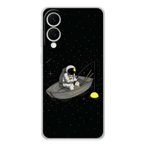 Силиконовый Чехол с принтом "Космонавты" на Samsung Galaxy S25 Edge – Космонавт на рыбалке