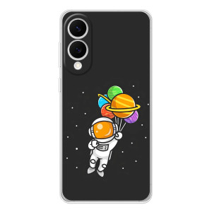 Силиконовый Чехол с принтом "Космонавты" на Samsung Galaxy S25 Edge – Космонавт с шариками