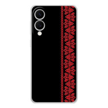 Силиконовый Чехол на Samsung Galaxy S25 Edge (Красная Вышиванка)