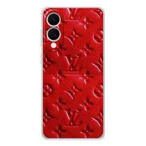 Текстурный Чехол Louis Vuitton для Сamsung Гэлэкси С25 Эдж – Красный ЛВ