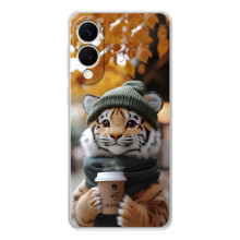 Печатный чехол «Зверята с кофе» для Samsung Galaxy S25 Edge – Тигр с кофе