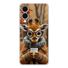 Печатный чехол «Зверята с кофе» для Samsung Galaxy S25 Edge – Жираф с кофе