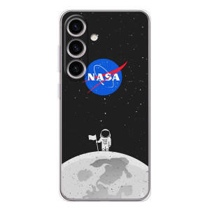 Силиконовый бампер с принтом "Наса" на Samsung Galaxy S25 FE – Космонавт NASA