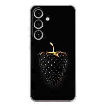 Чехол с изображением  вкусной еды для Samsung Galaxy S25 FE (Чёрная клубника)