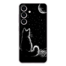 Чохол з принтом для Samsung Galaxy S25 FE (AlphaPrint) Модні коти (Котик і місяць)