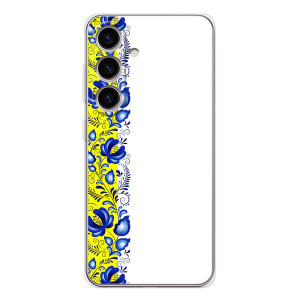 Силиконовый Чехол на Samsung Galaxy S25 FE с картинкой Вышиванки – Желто-синяя вышиванка