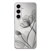 Чохол з квітковим принтом на Сэмсунг Гэлакси С25 ФЕ (Чорні квіти)