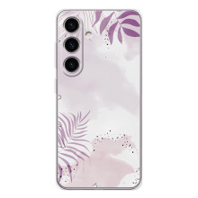 Чохол з квітковим принтом на Сэмсунг Гэлакси С25 ФЕ (Фіолетове листя)