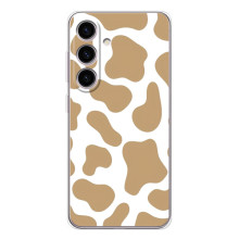 Чехол с принтом коровы на Самсунг Гэлакси С25 ФЕ (Бежевый принт)