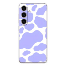 Чехол с принтом коровы на Самсунг Гэлакси С25 ФЕ (Фиолетовый принт)